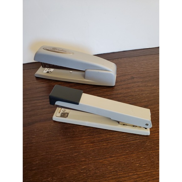 Vintage Swingline Stapler Lot 747 & 406 Gray Desk Staplers Made in Britain Retro - Picture 7 of 12